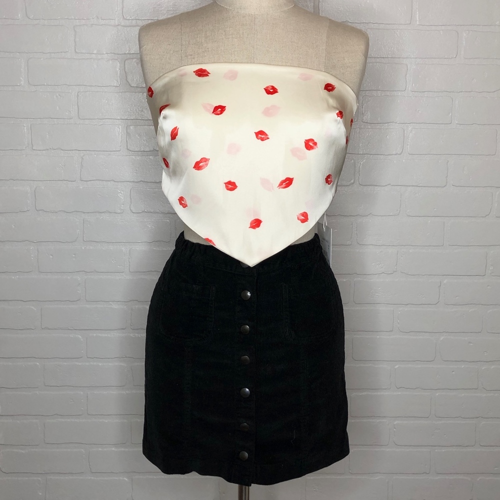 Honey Punch White Satin Bandana Tie Up Top - Picture 4 of 4